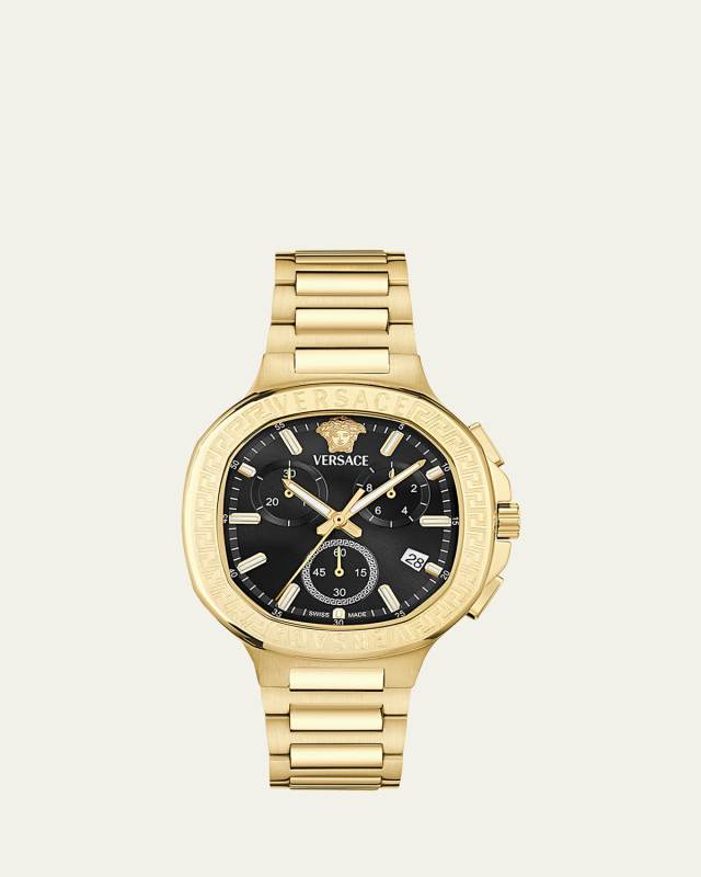 V-Chrono Square 40mm IP Yellow Gold Bracelet Watch